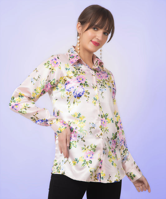 Pastel Bloom Satin Shirt
