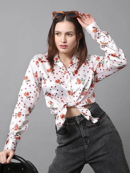 Crimson Charm Satin Shirt