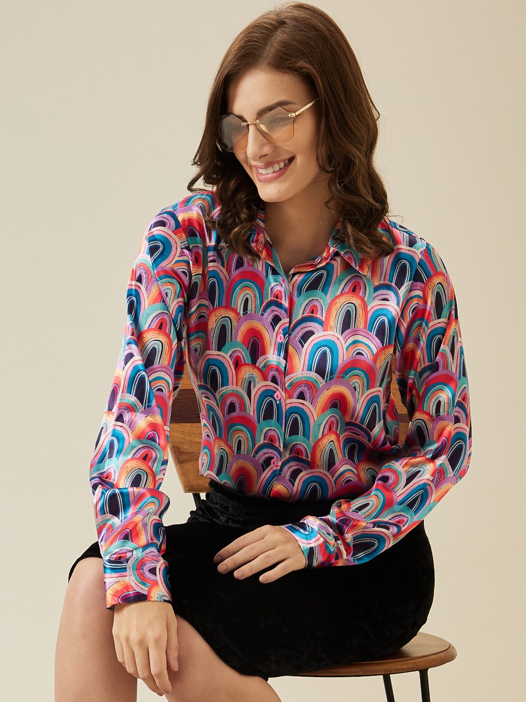 Rainbow Arc Print Shirt