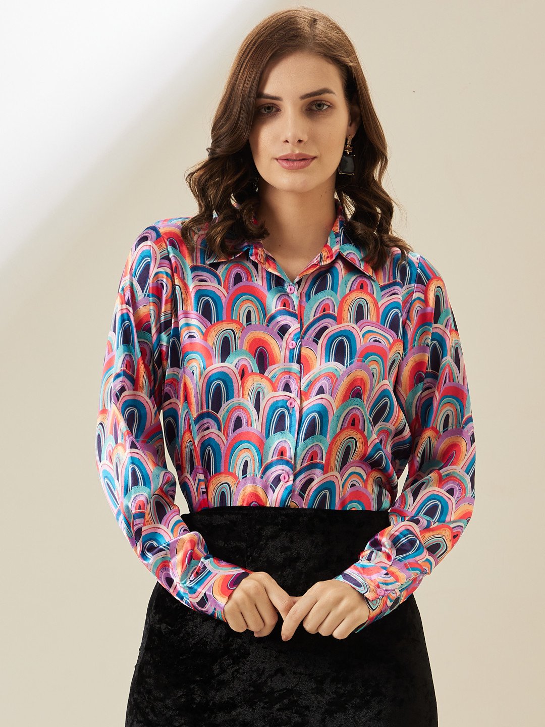 Rainbow Arc Print Shirt