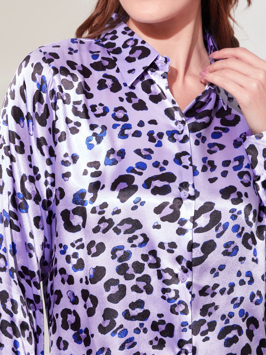 Animal Printed Shirt In Purple