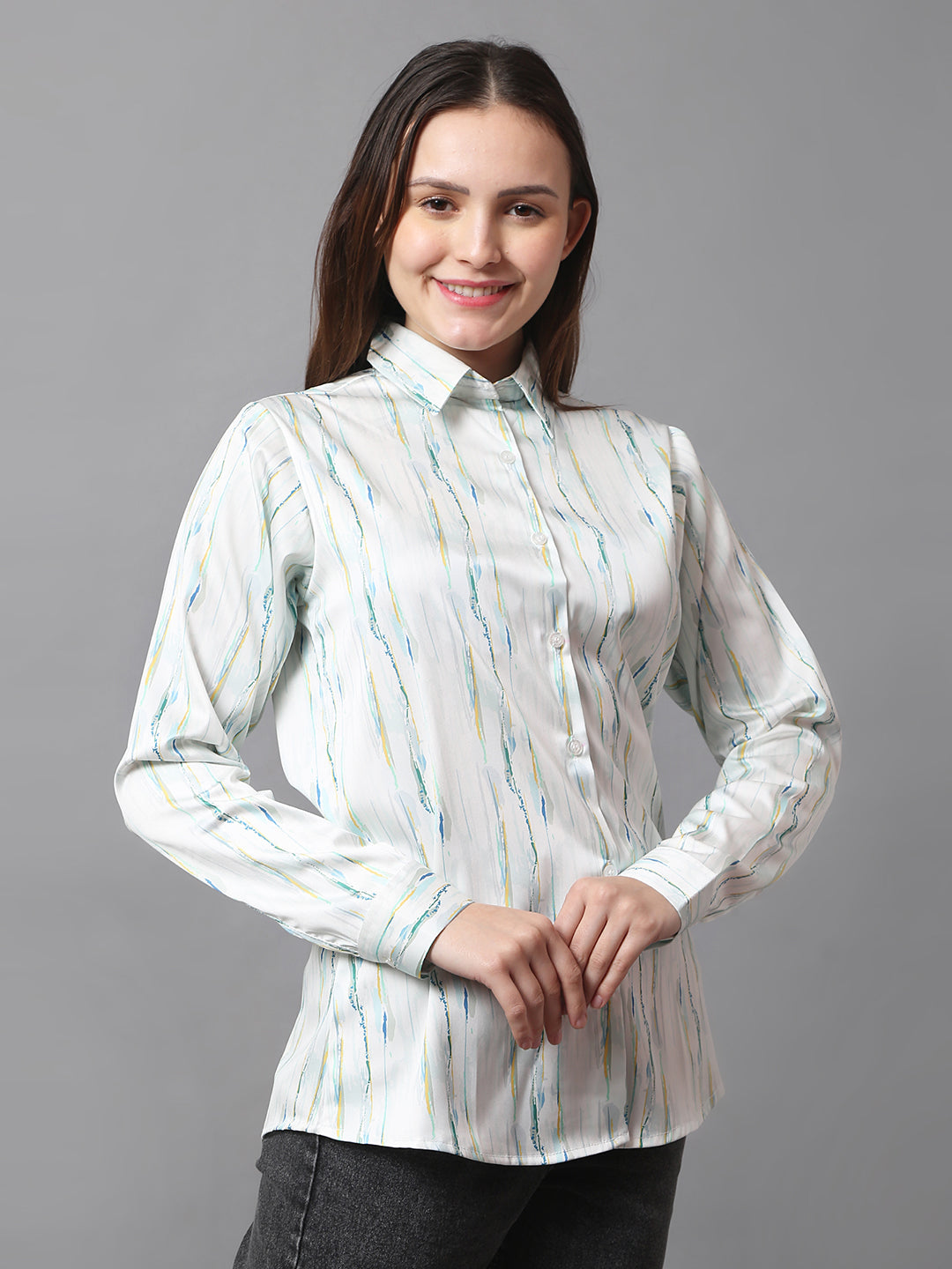 Aqua Whisper Striped Shirt