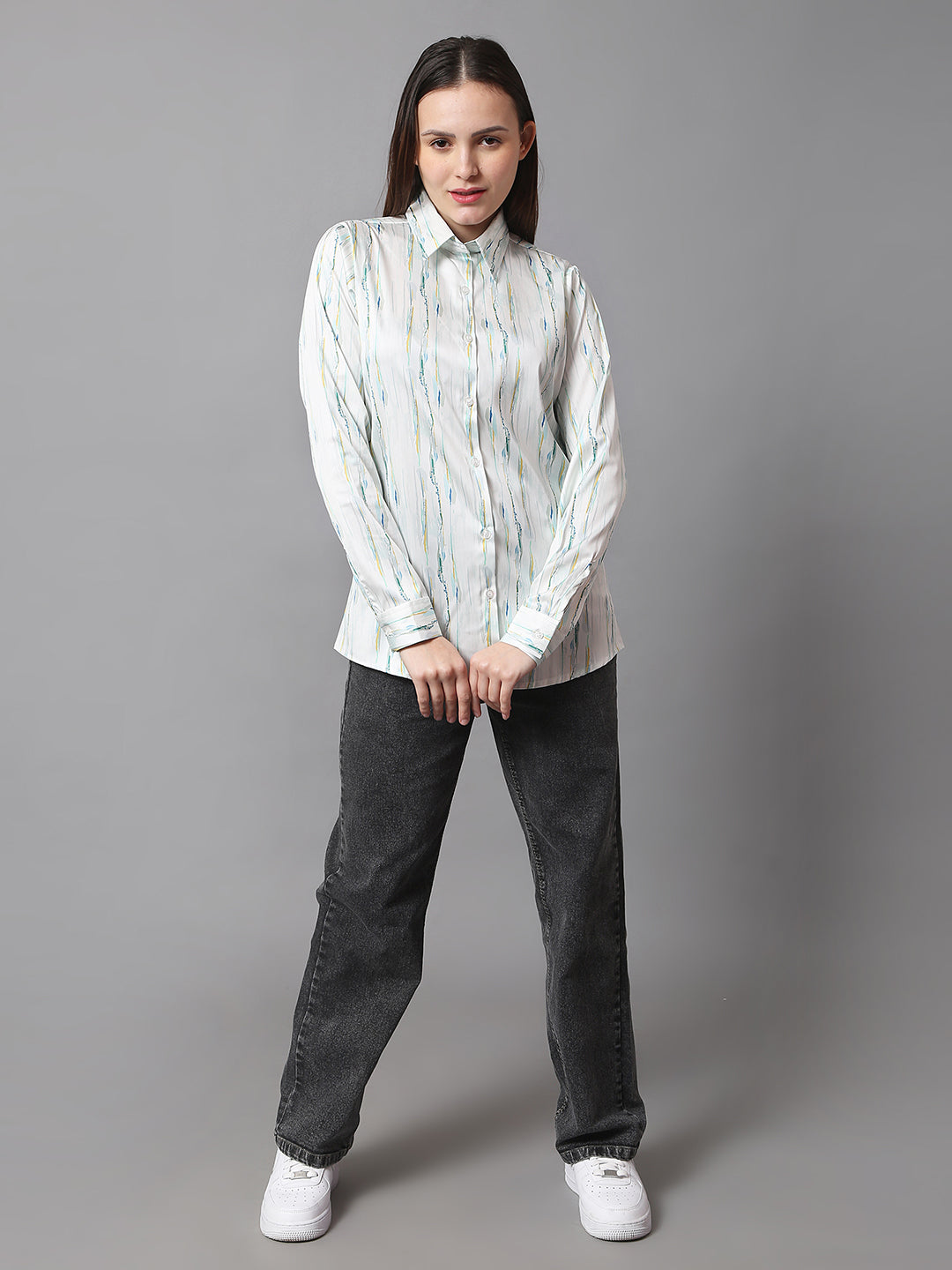 Aqua Whisper Striped Shirt