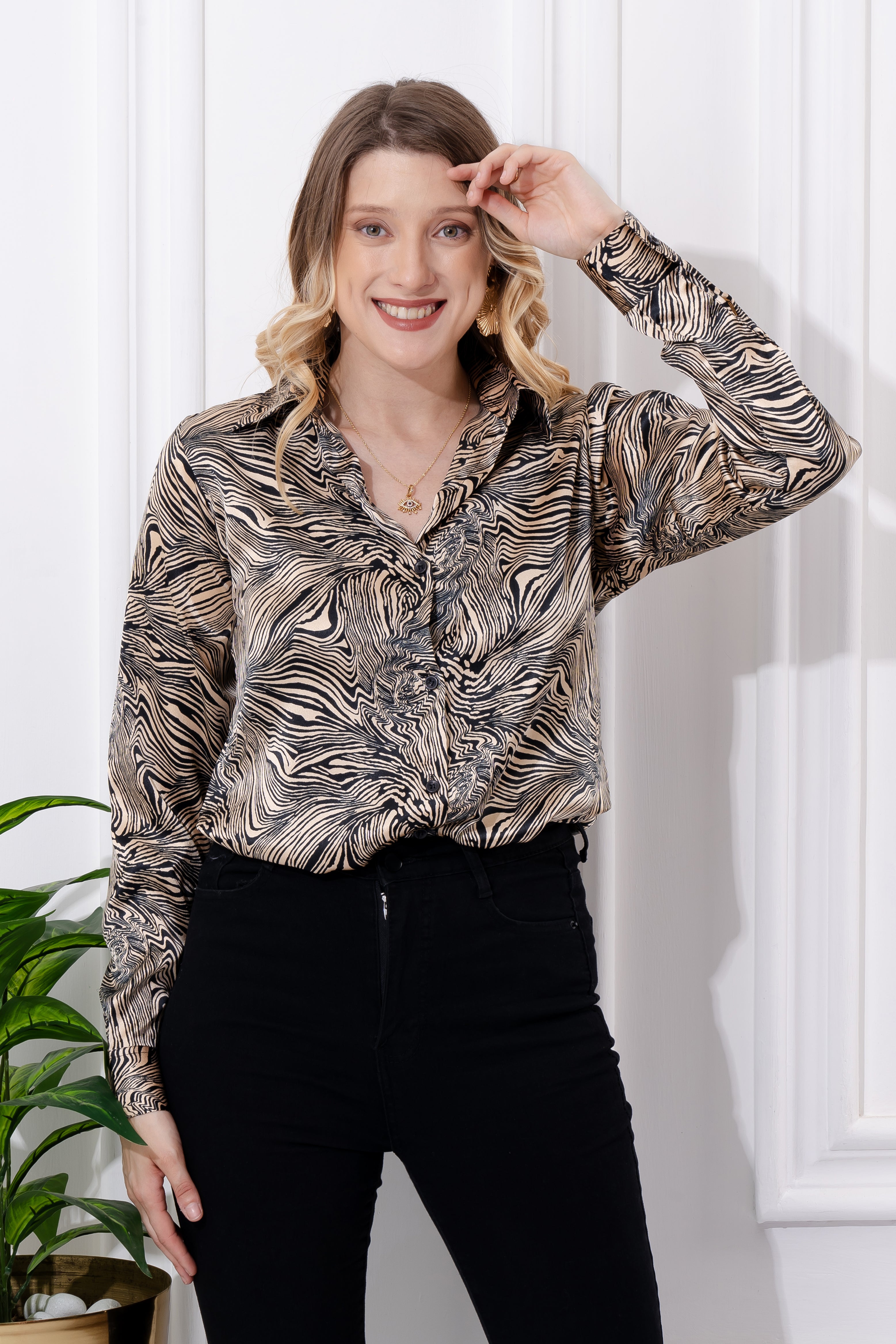 Savanna Swirl Satin Shirt