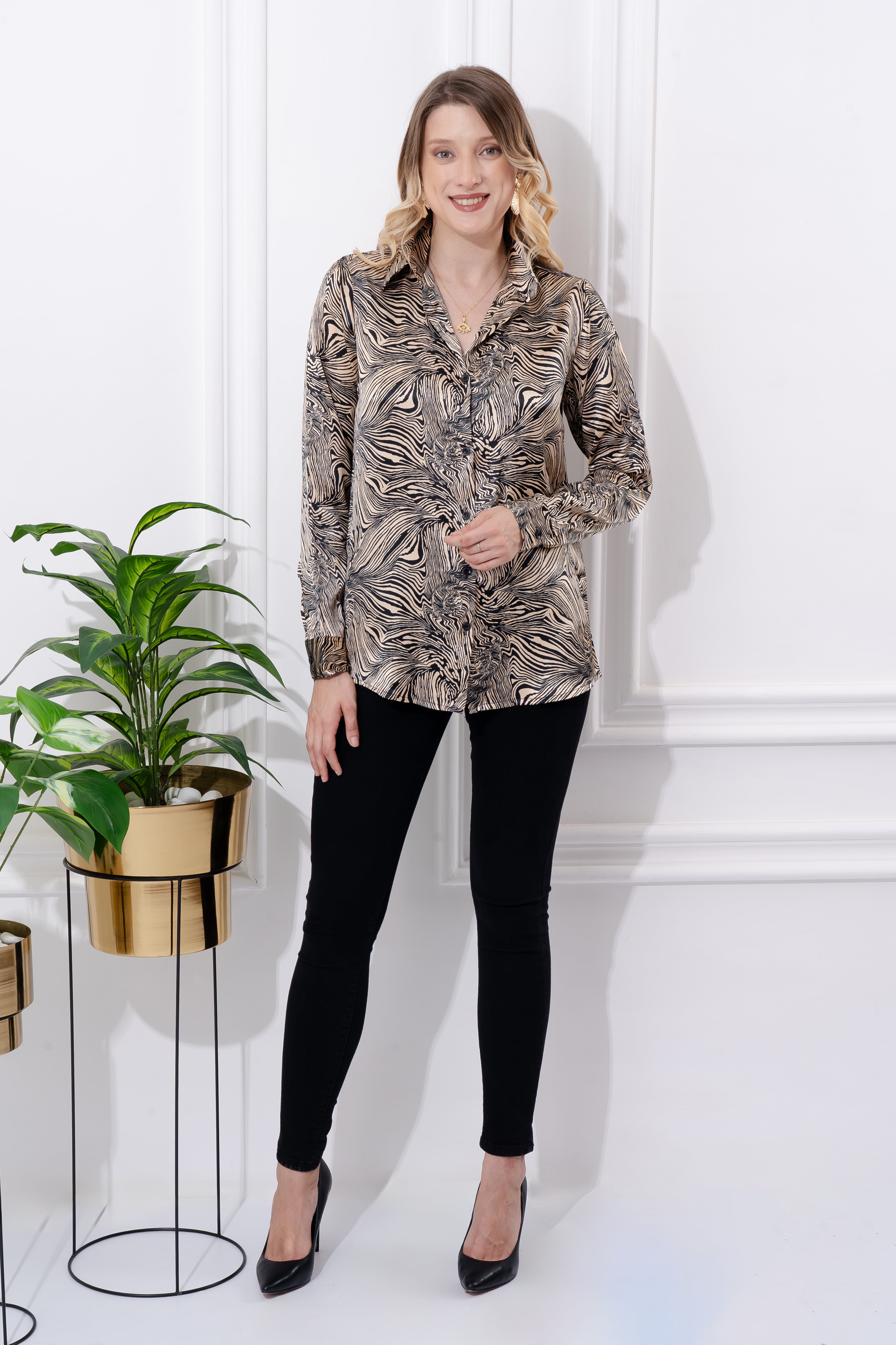 Savanna Swirl Satin Shirt