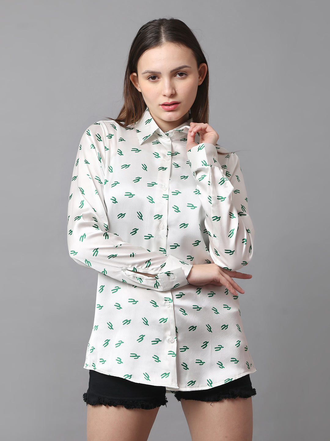 Cactus Charm Printed Shirt