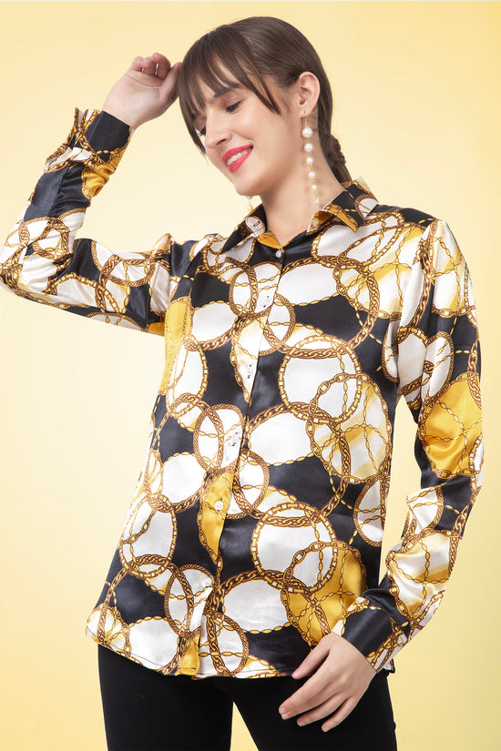 Golden Chain Luxe Satin Shirt