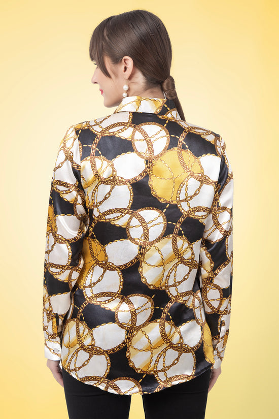 Golden Chain Luxe Satin Shirt