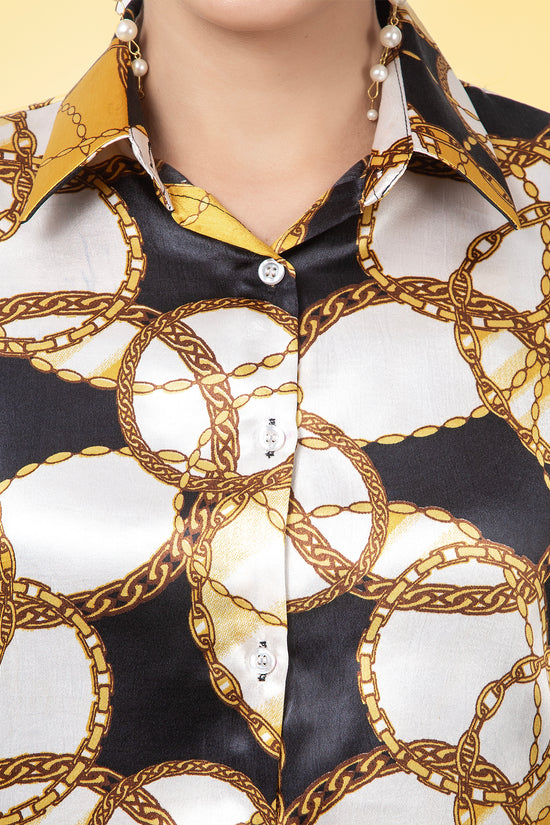 Golden Chain Luxe Satin Shirt