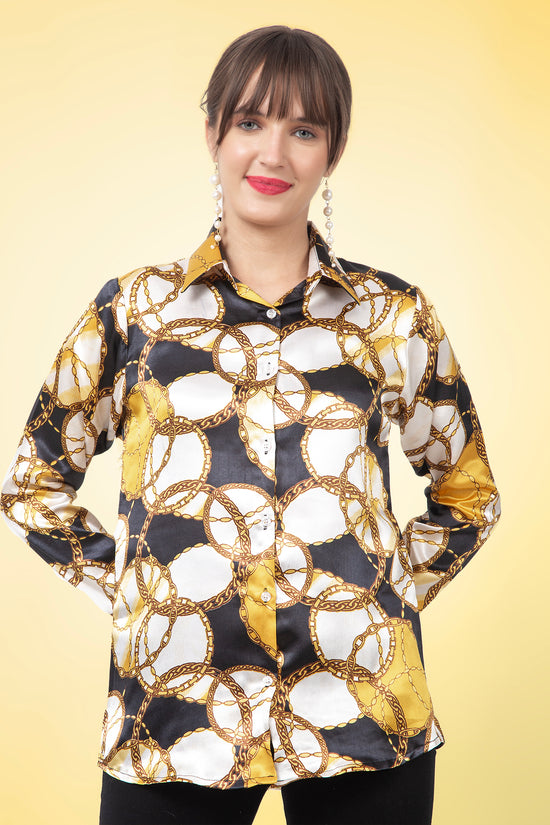 Golden Chain Luxe Satin Shirt