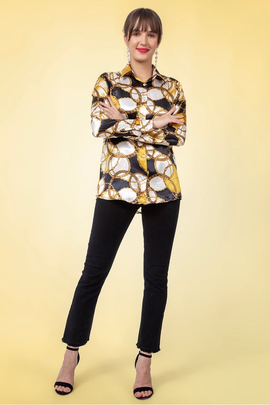 Golden Chain Luxe Satin Shirt