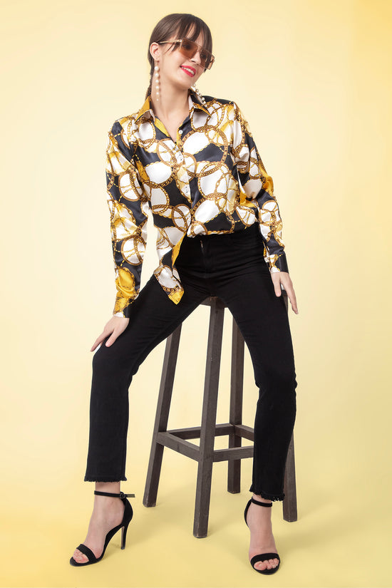 Golden Chain Luxe Satin Shirt