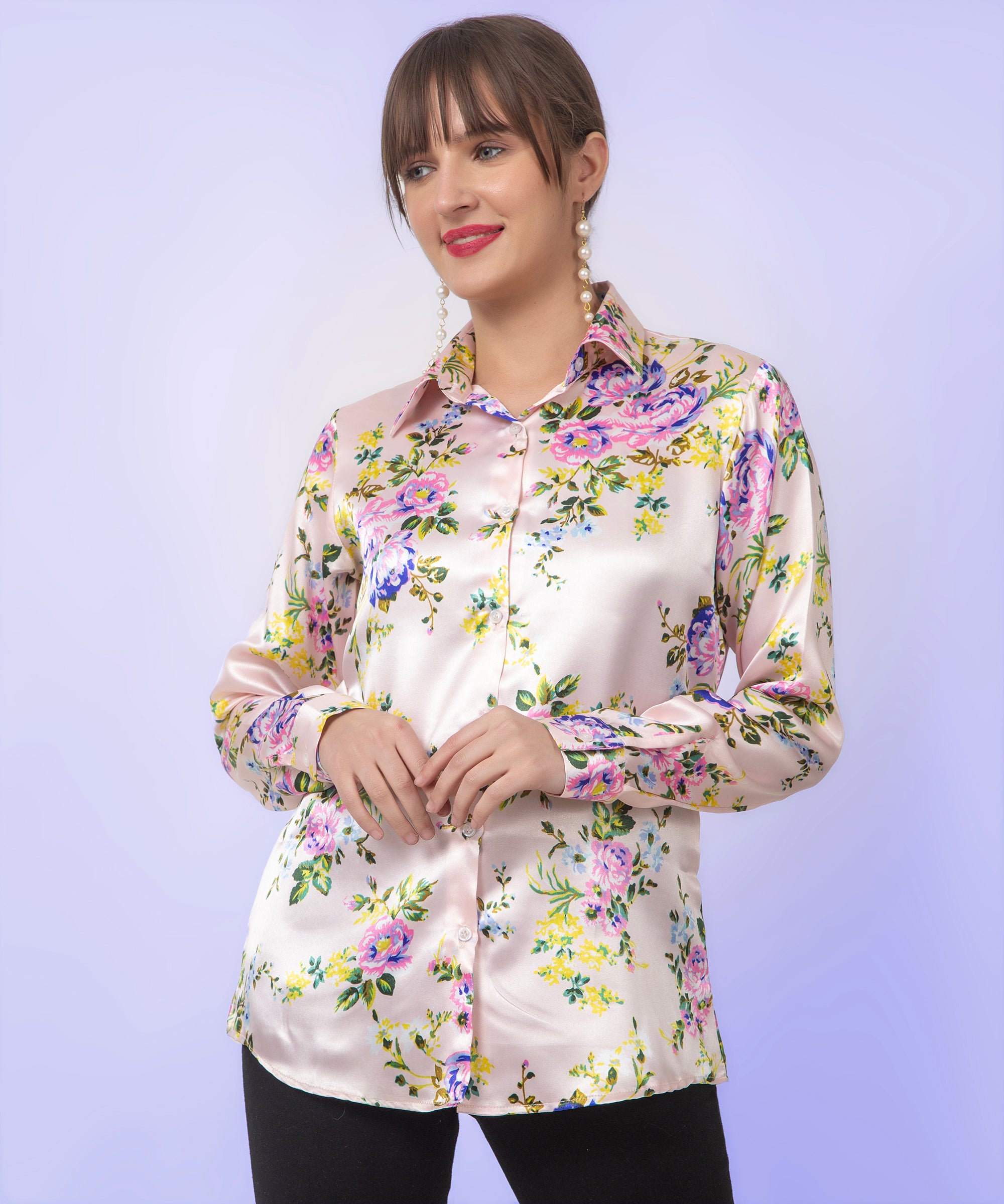 Pastel Bloom Satin Shirt