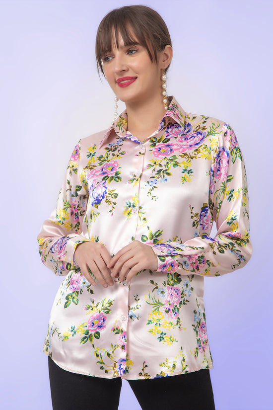 Pastel Bloom Satin Shirt