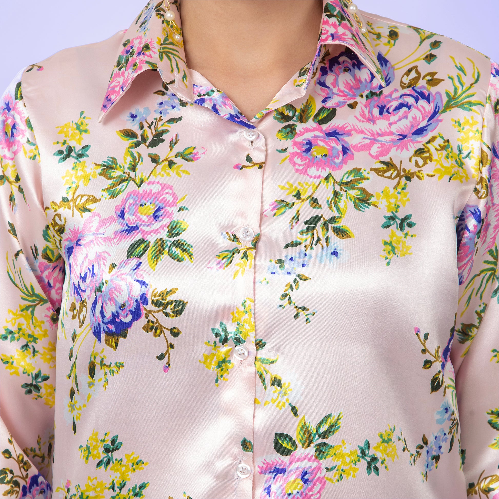 Pastel Bloom Satin Shirt