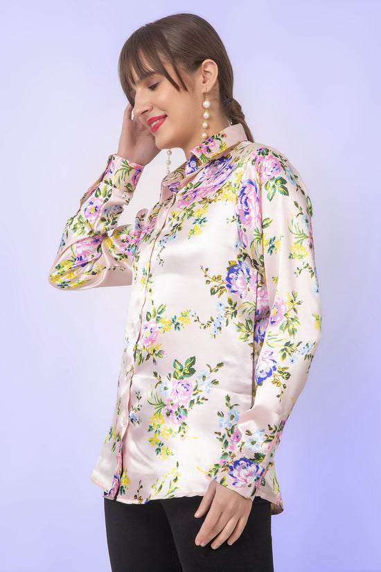 Pastel Bloom Satin Shirt