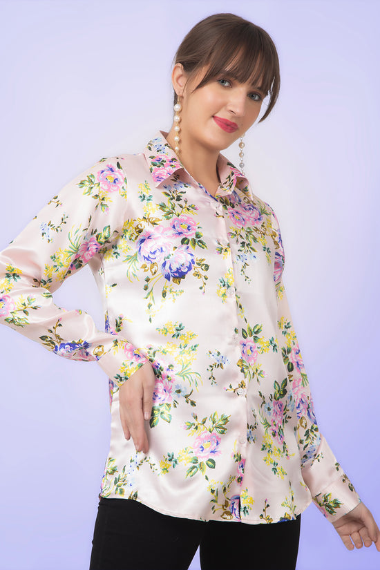 Pastel Bloom Satin Shirt