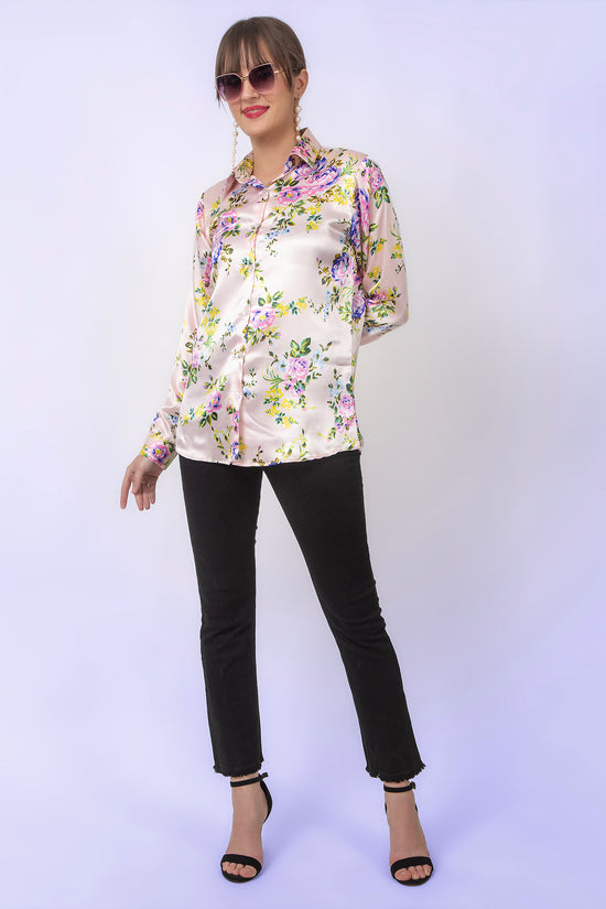 Pastel Bloom Satin Shirt