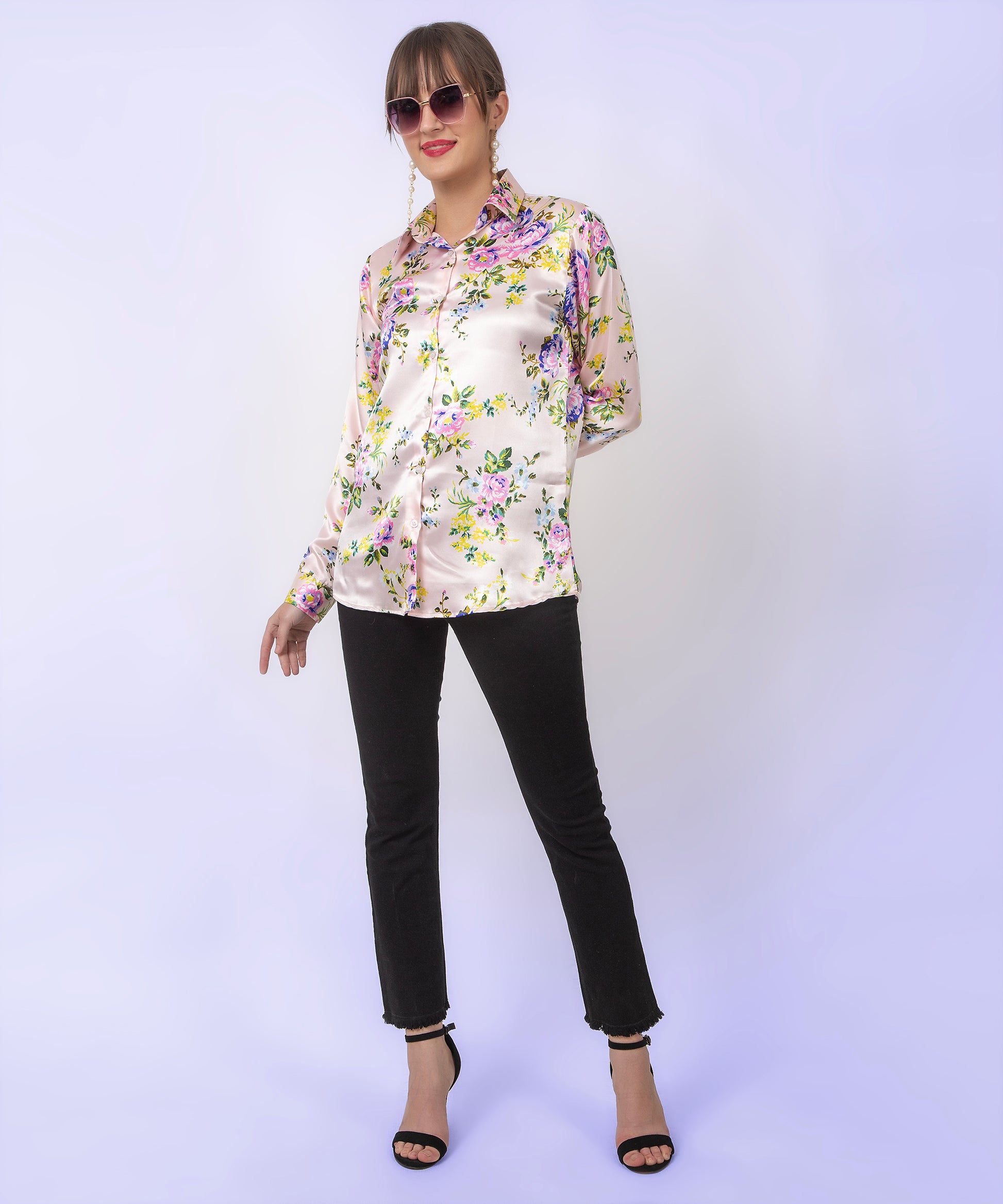 Pastel Bloom Satin Shirt