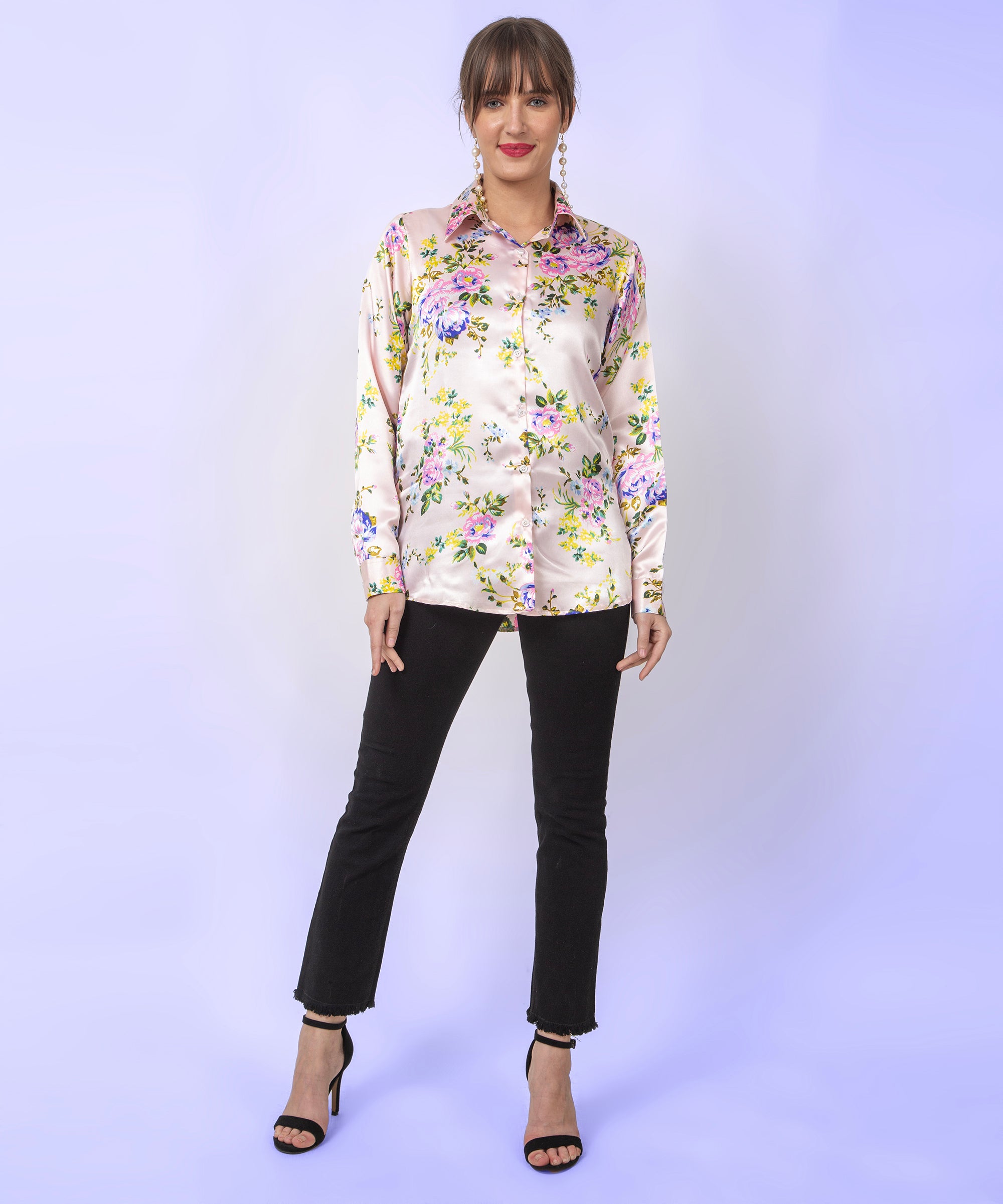 Pastel Bloom Satin Shirt