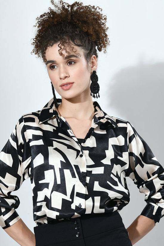 Women's Monochrome Satin Shirt