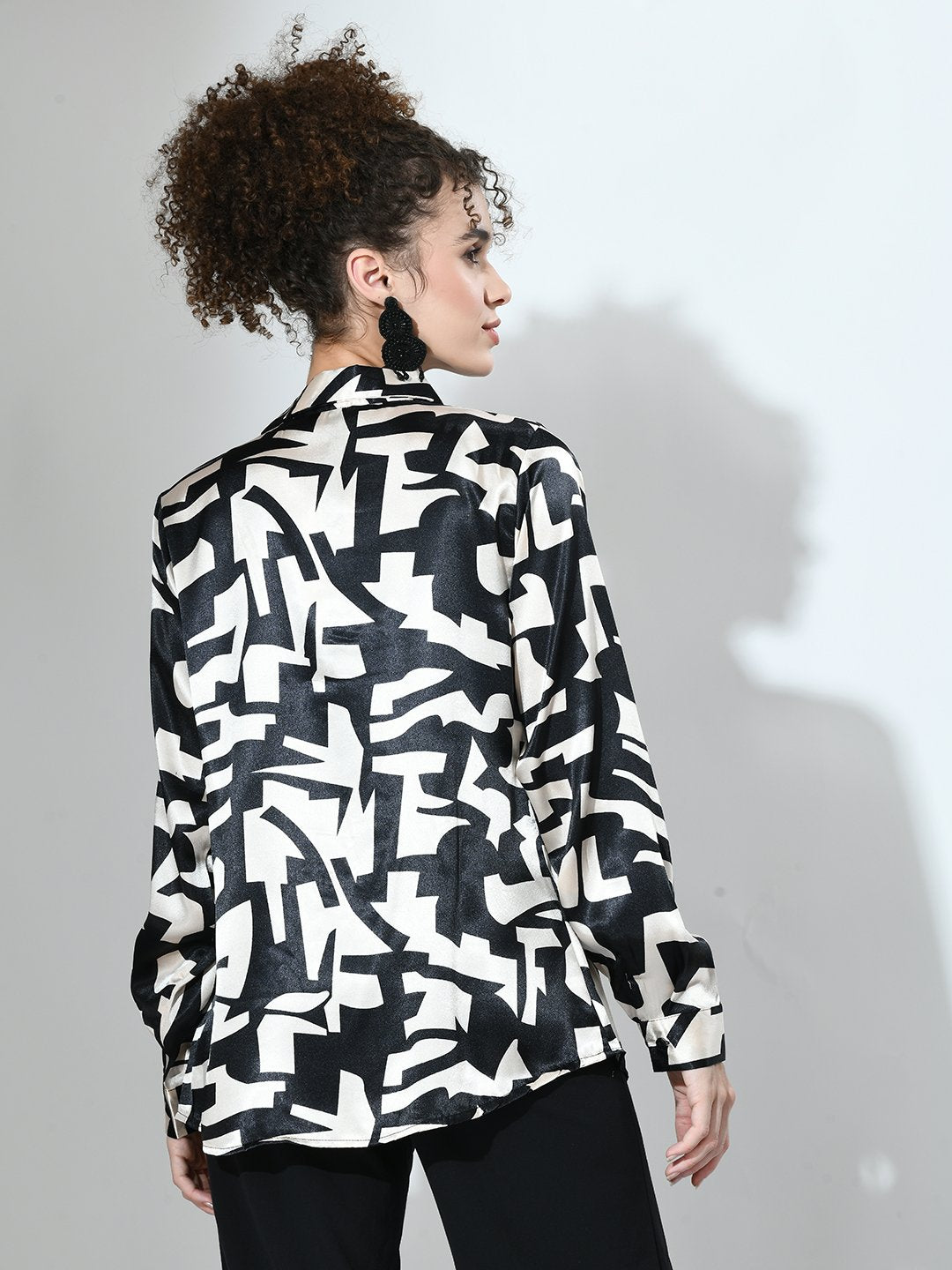 Women's Monochrome Satin Shirt