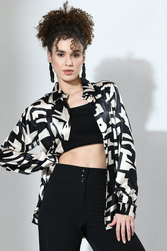 Women's Monochrome Satin Shirt