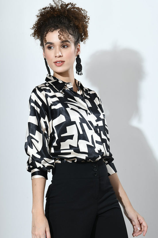 Women's Monochrome Satin Shirt