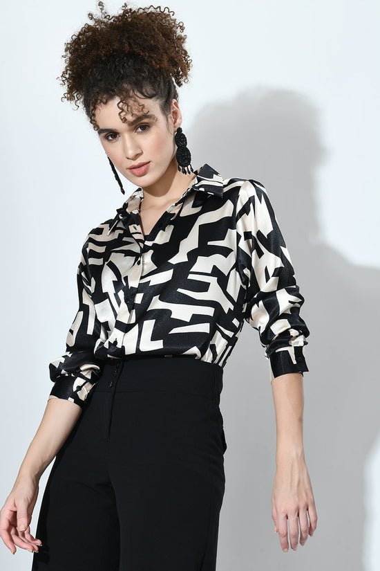 Women's Monochrome Satin Shirt