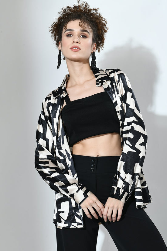 Women's Monochrome Satin Shirt