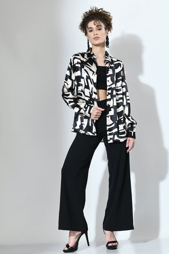 Women's Monochrome Satin Shirt