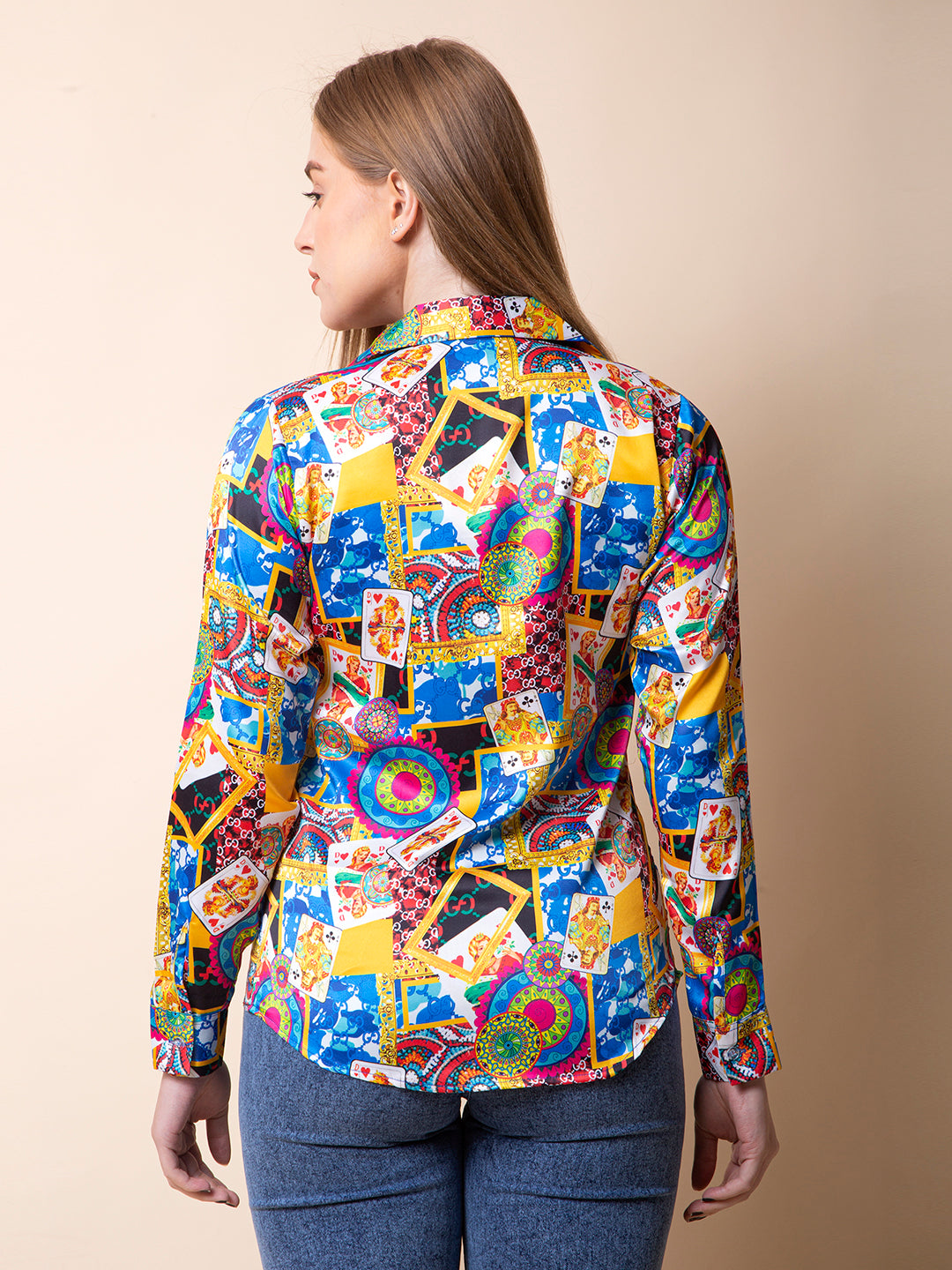 Vibrant Mosaic Satin Shirt