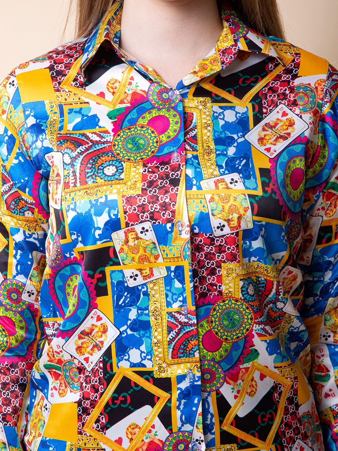 Vibrant Mosaic Satin Shirt