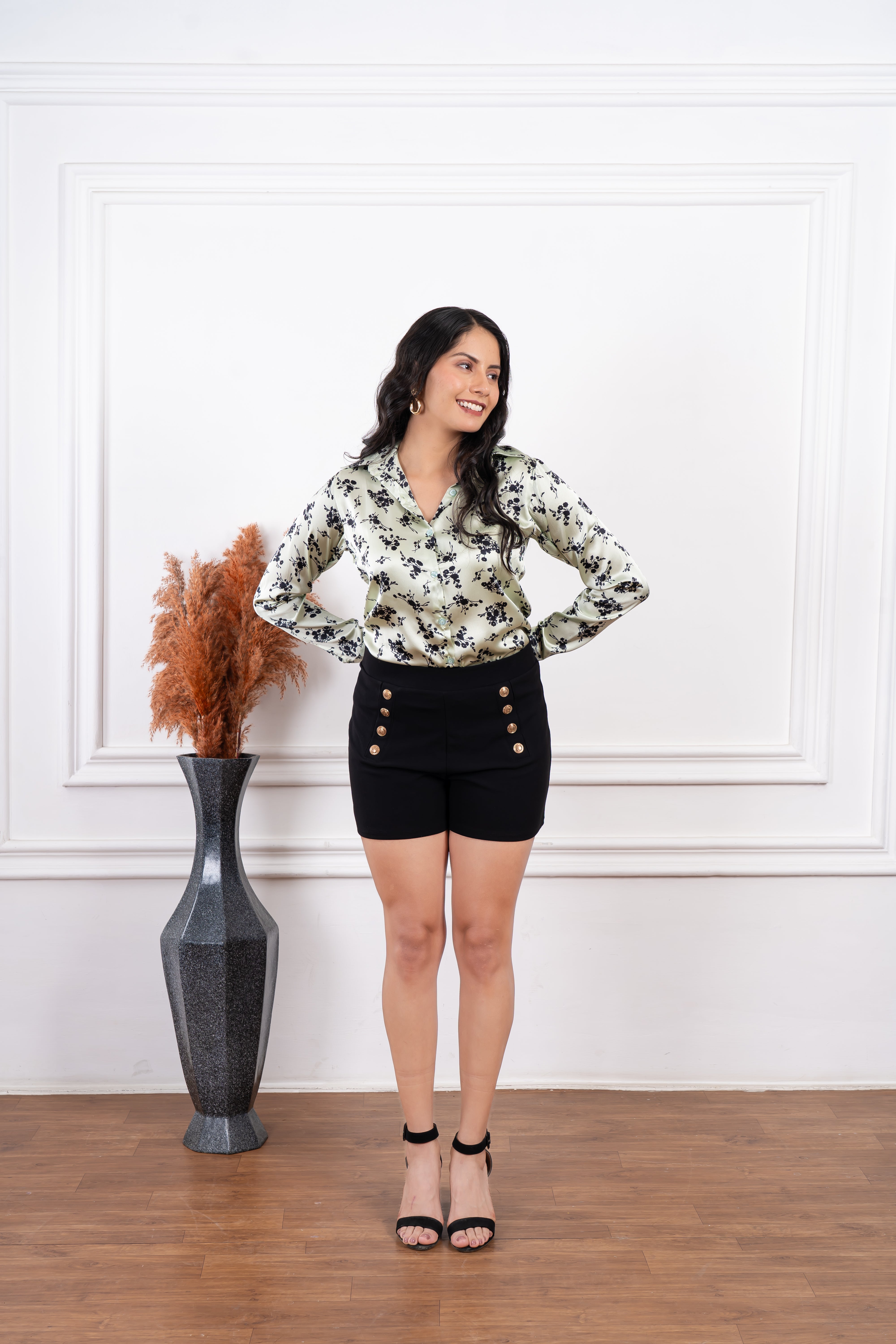 Mint Blossom Satin Shirt