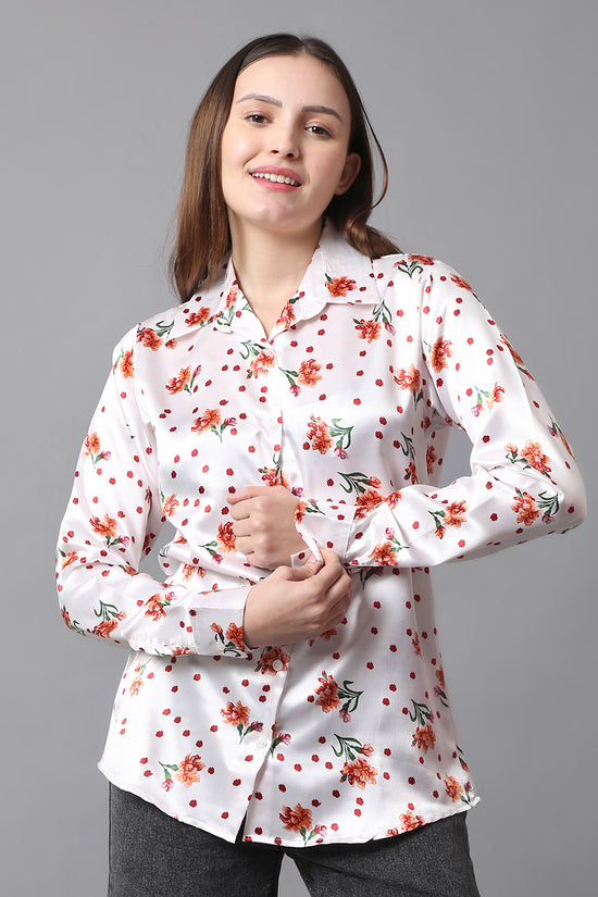 Crimson Charm Satin Shirt