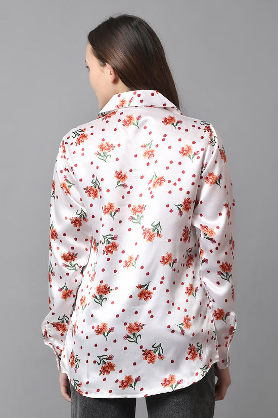 Crimson Charm Satin Shirt
