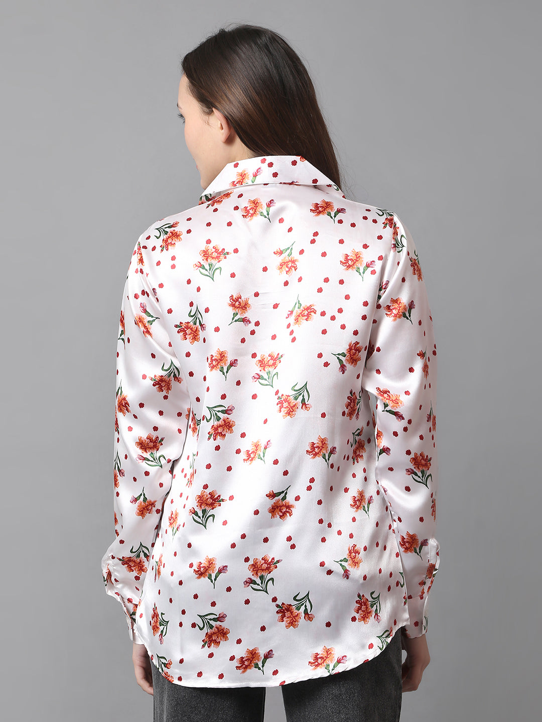 Crimson Charm Satin Shirt