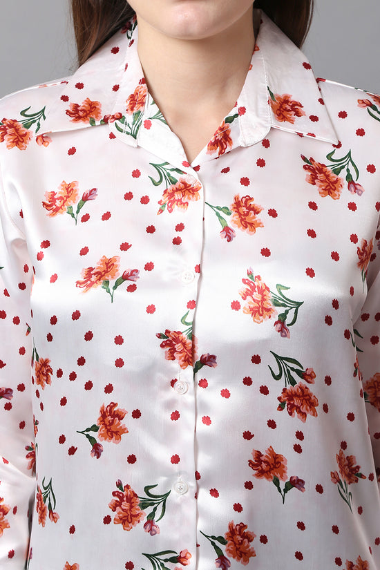 Crimson Charm Satin Shirt