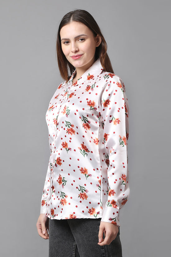Crimson Charm Satin Shirt