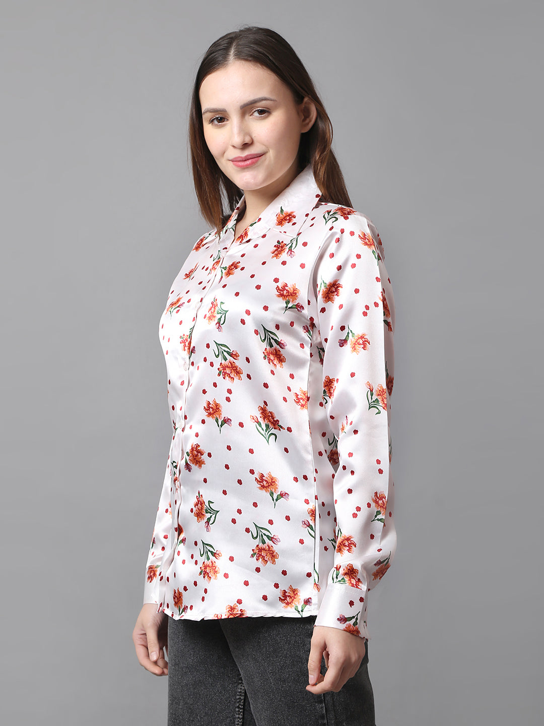 Crimson Charm Satin Shirt