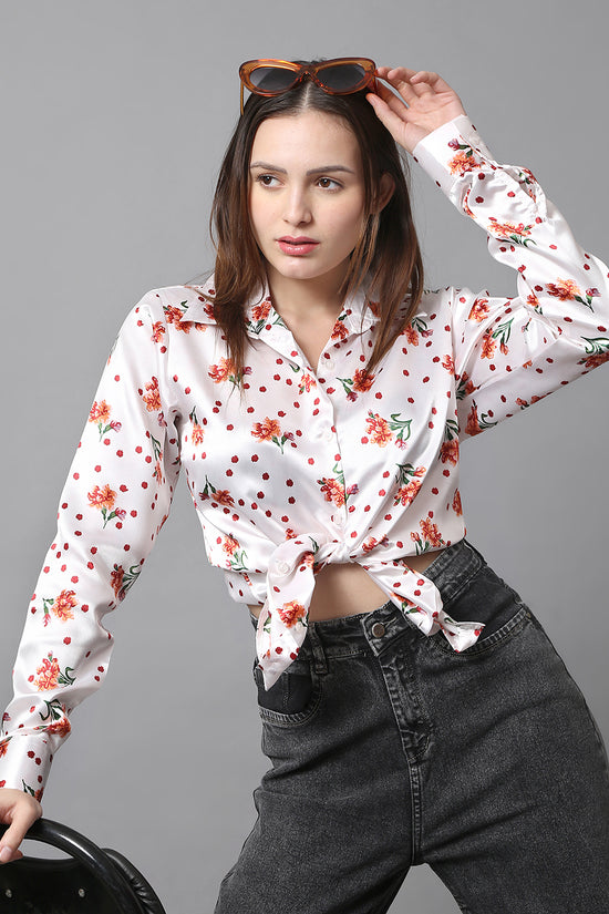 Crimson Charm Satin Shirt