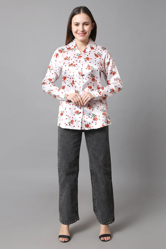 Crimson Charm Satin Shirt