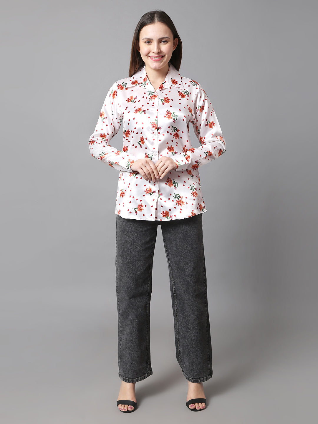 Crimson Charm Satin Shirt