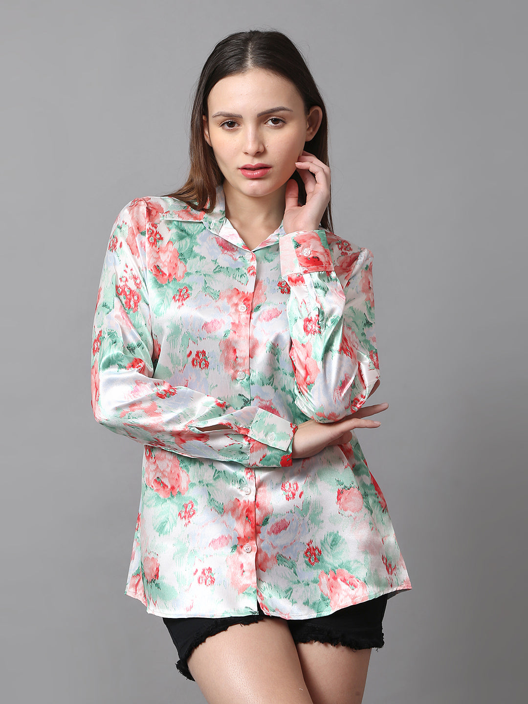 Blush Meadow Satin Shirt