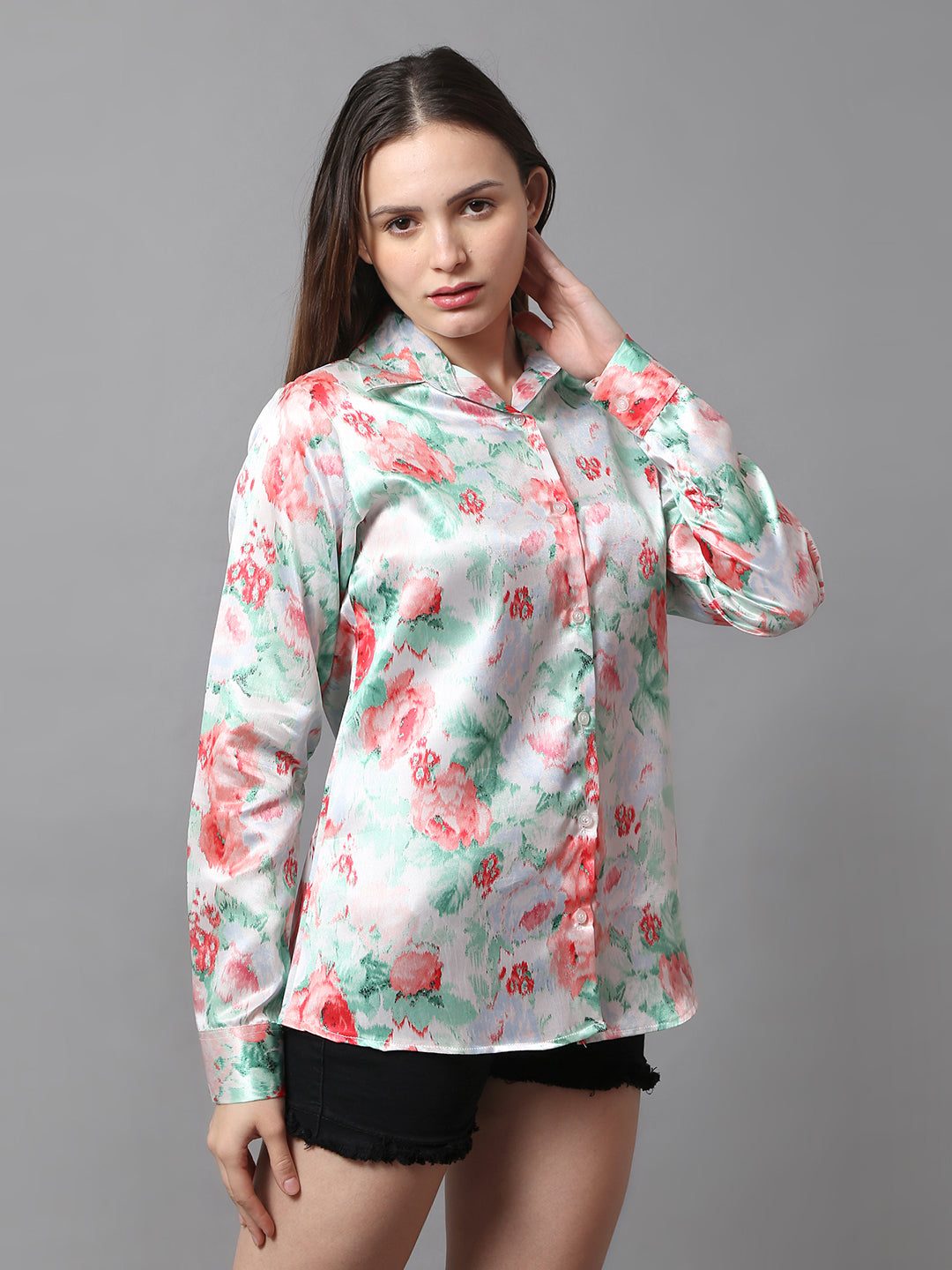 Blush Meadow Satin Shirt