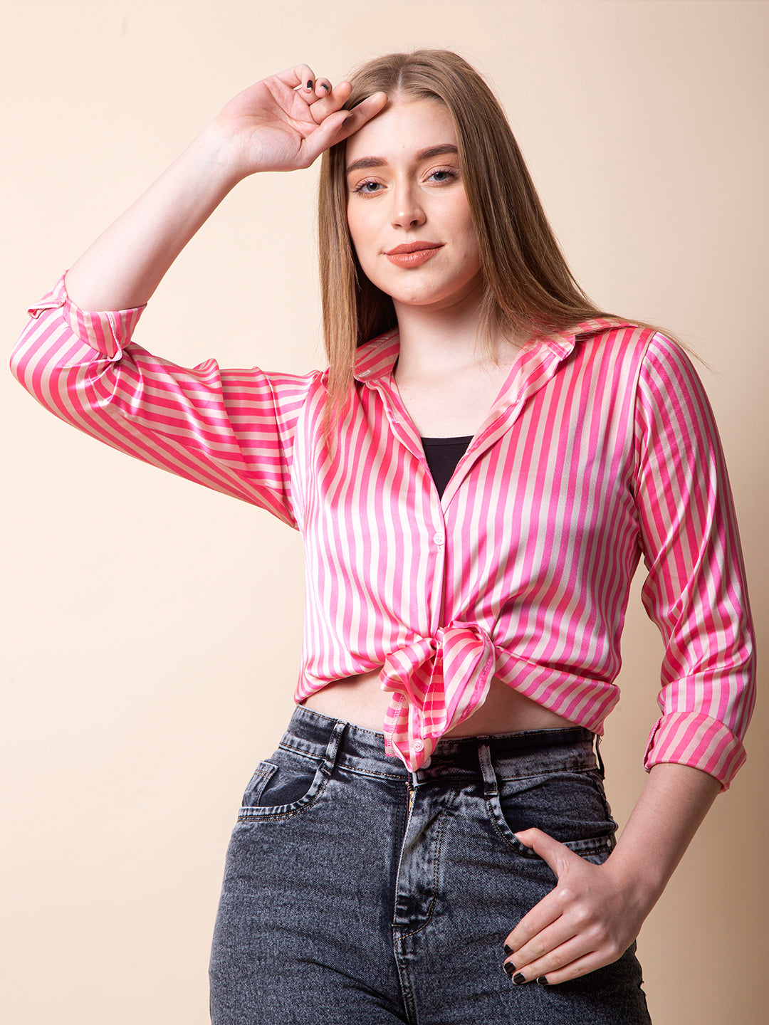 Blush Beam Striped Top