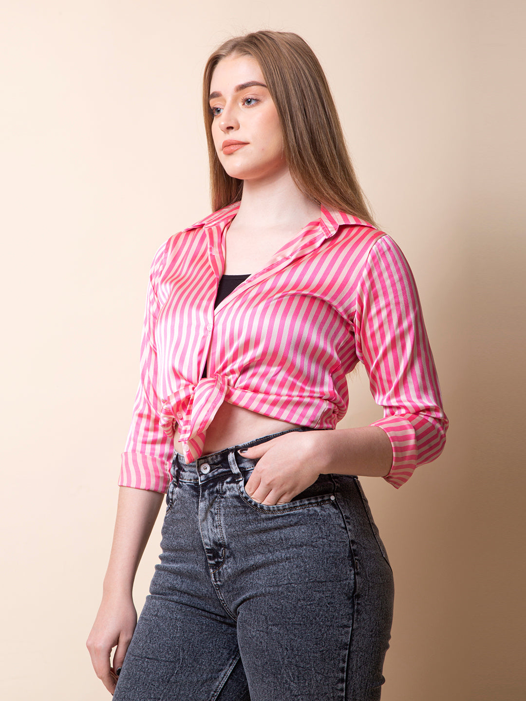 Blush Beam Striped Top