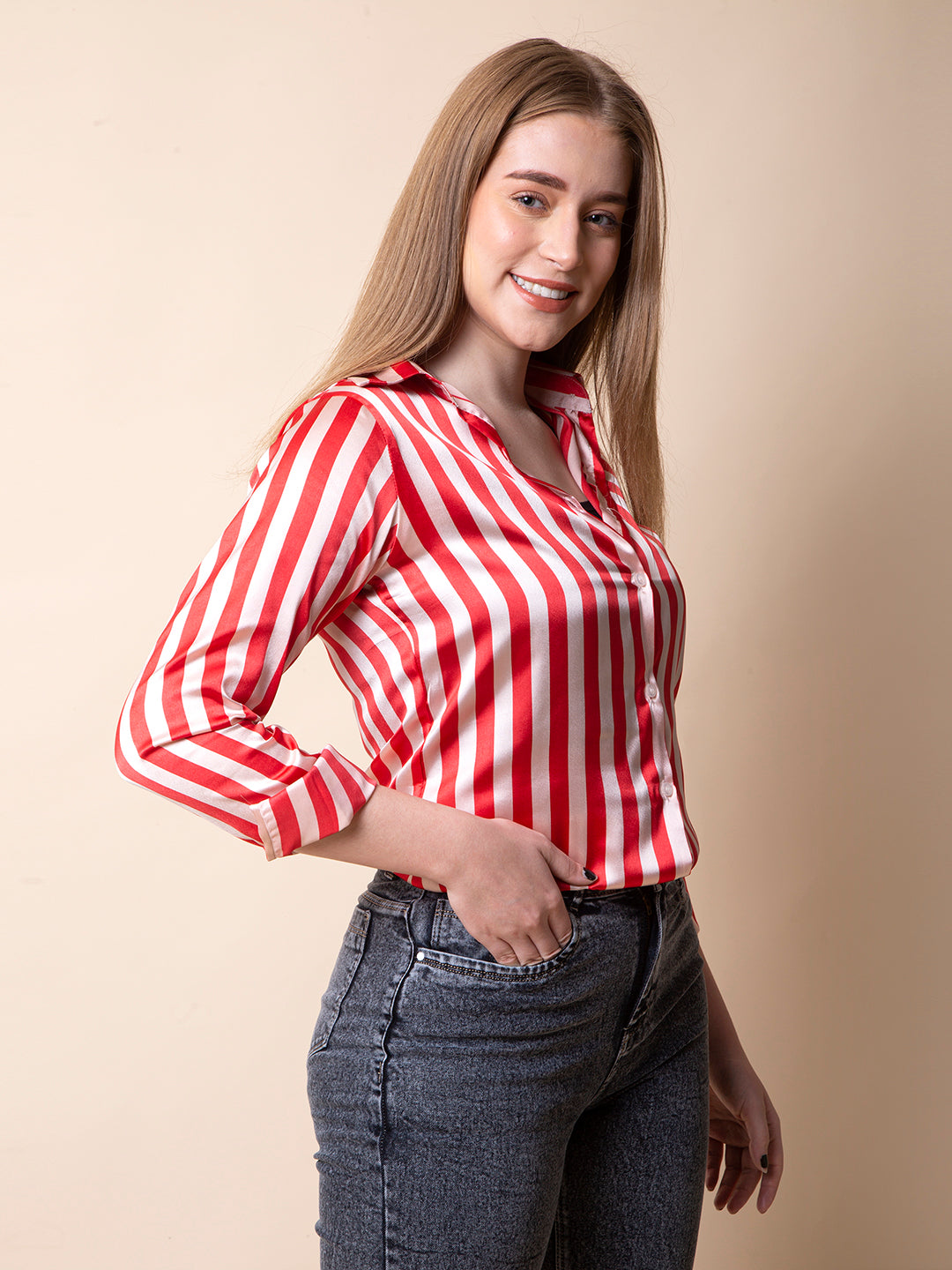 Red White Striped Shirt