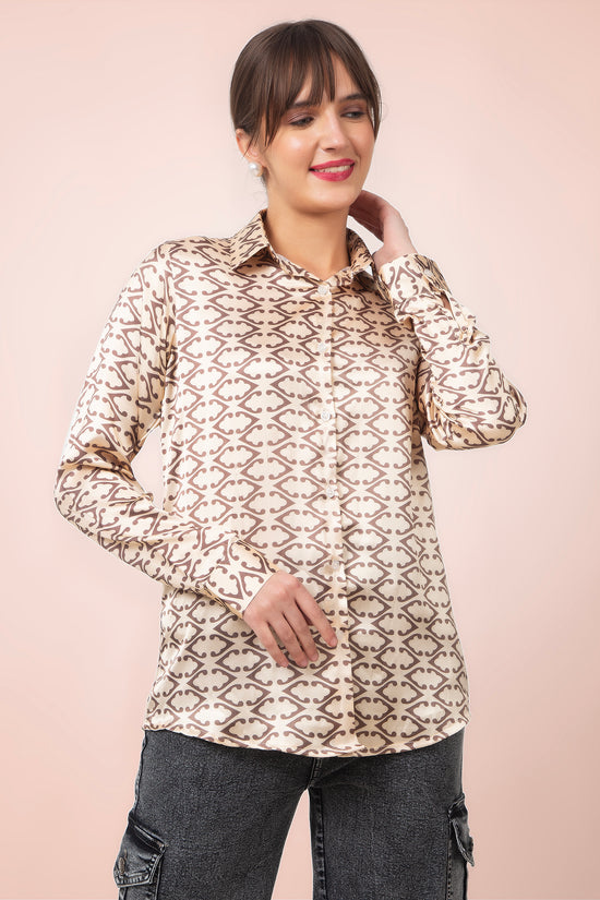 Beige Harmony Satin Shirt