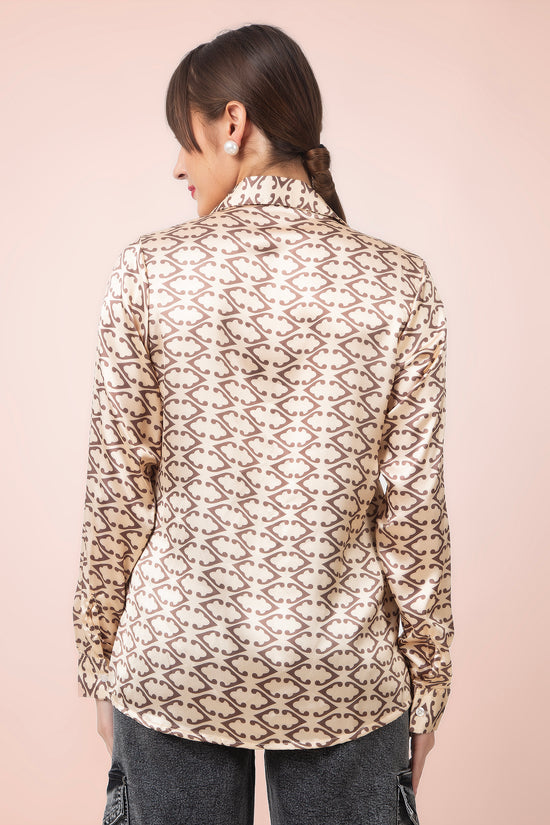 Beige Harmony Satin Shirt